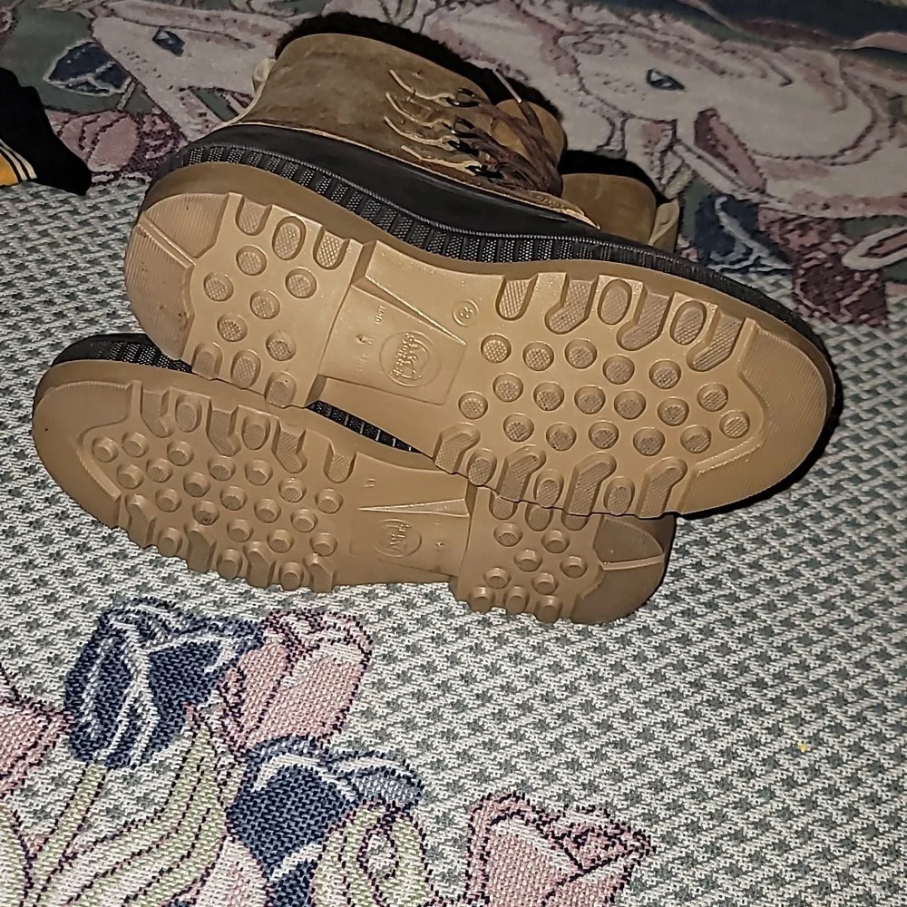 Sorel Badger Boots lined lace up brown logo snow boot